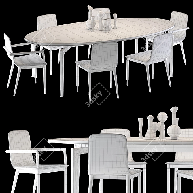 Modern Baker Vendome Dining Set 3D model image 3