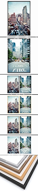 Artistic Set: 2 Paintings & 4 Frame Options 3D model image 2