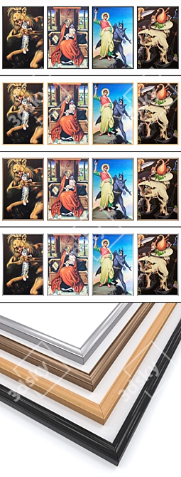 "Versatile Set of Wall Paintings 3D model image 2