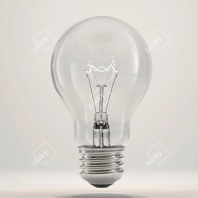 Classic Incandescent Light Bulb - Detailed 3D Model for Lamps & Decorative Fixtures 3D model image 1