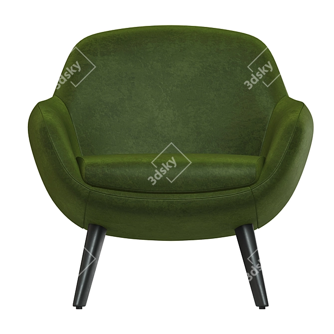 Curves and Tradition: Modern Armchair 3D model image 2