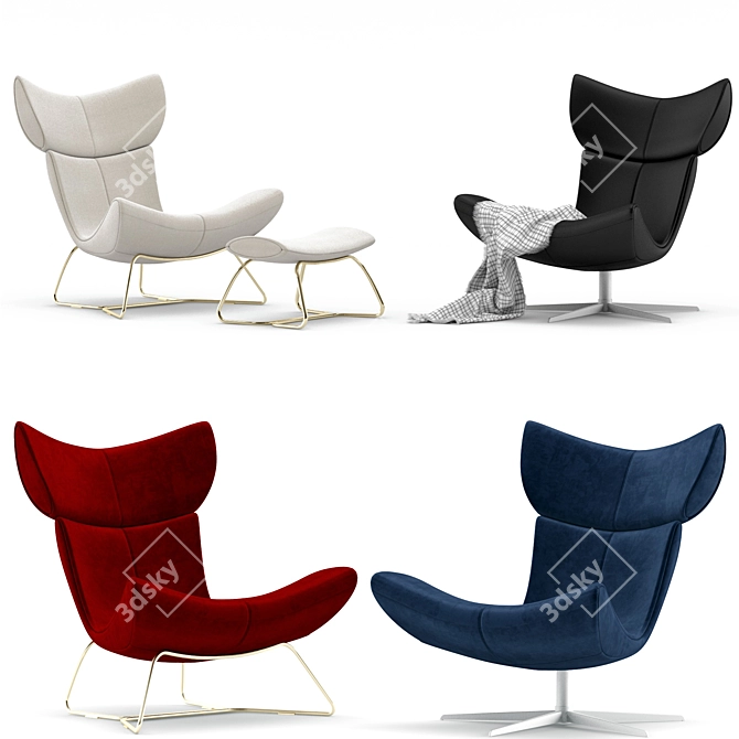 Modern Imola Armchair: Sleek Design 3D model image 1