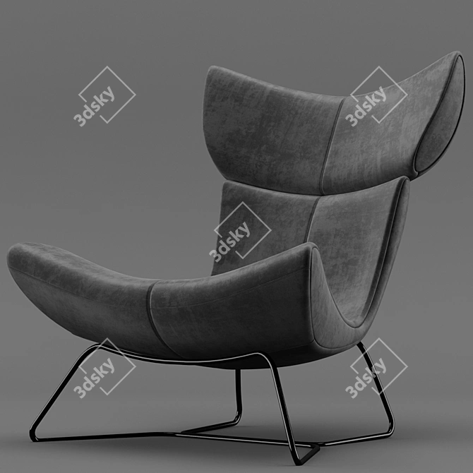 Modern Imola Armchair: Sleek Design 3D model image 4