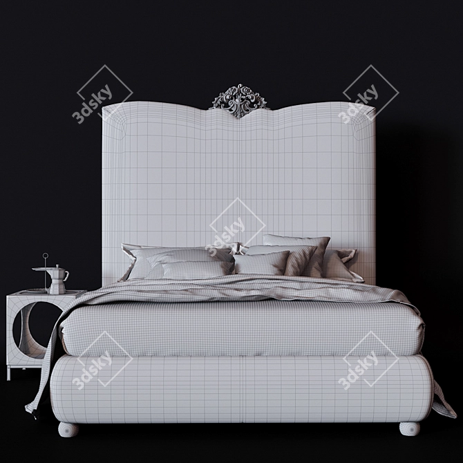 Vibrant Textured Double Bed by Creazioni Samuele 3D model image 3