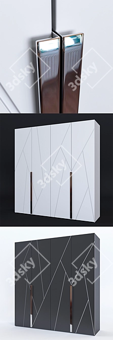 Modern Deco Line Wardrobe 3D model image 2