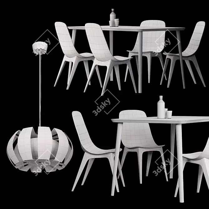 IKEA LISABO Odger Stockholm Set - Stylish Furniture Ensemble 3D model image 2