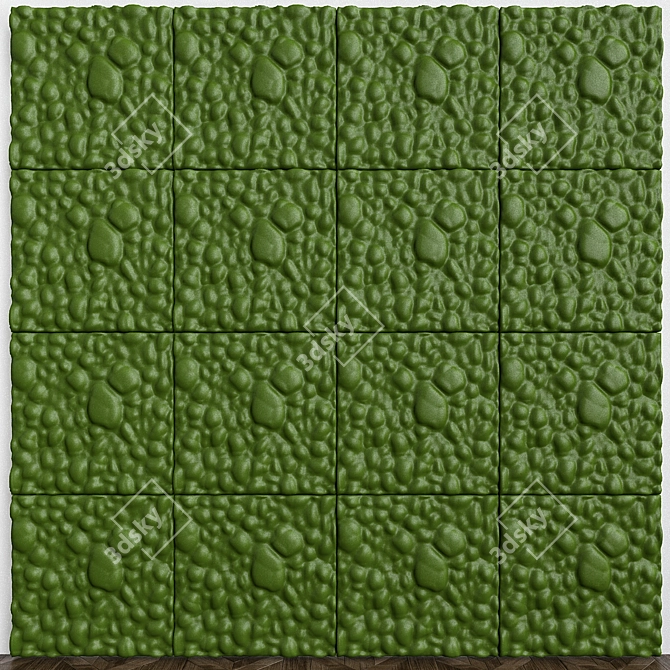 Elegant Leaves 3D Wall Panels 3D model image 1