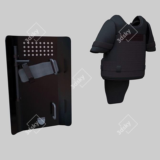 Ultimate Body Armor & Shield 3D model image 2