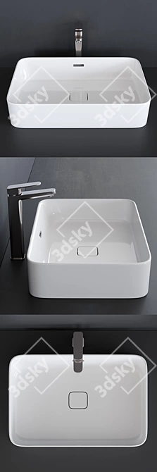 Strada II Ceramic Washbasin Collection 3D model image 2