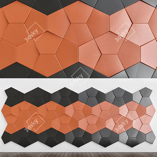 Elevate Your Walls: Alivio Nexus Plaster Panels 3D model image 1