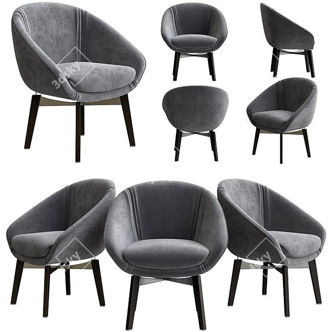 Elegant Minotti RUSSELL Chair 3D model image 1
