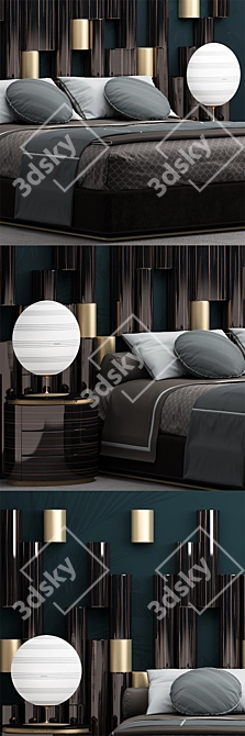Custom-Designed Bed: Ultimate Comfort 3D model image 2
