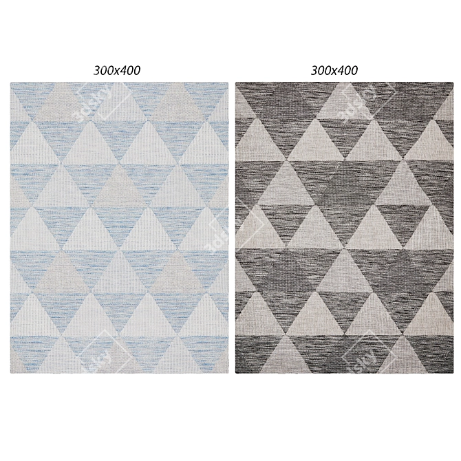 Stylish Triangle Flat-Woven Rug 3D model image 1