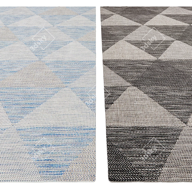 Stylish Triangle Flat-Woven Rug 3D model image 2