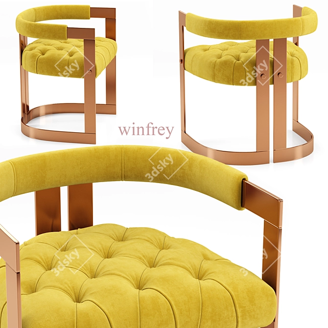 Luxurious Winfrey Cotton Velvet Dining Chair 3D model image 1