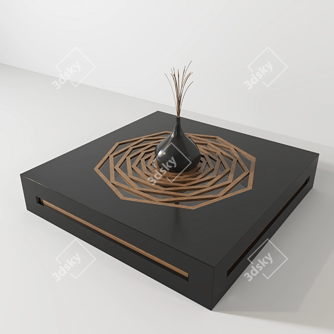 Modern Wood Coffee Table Set 3D model image 1