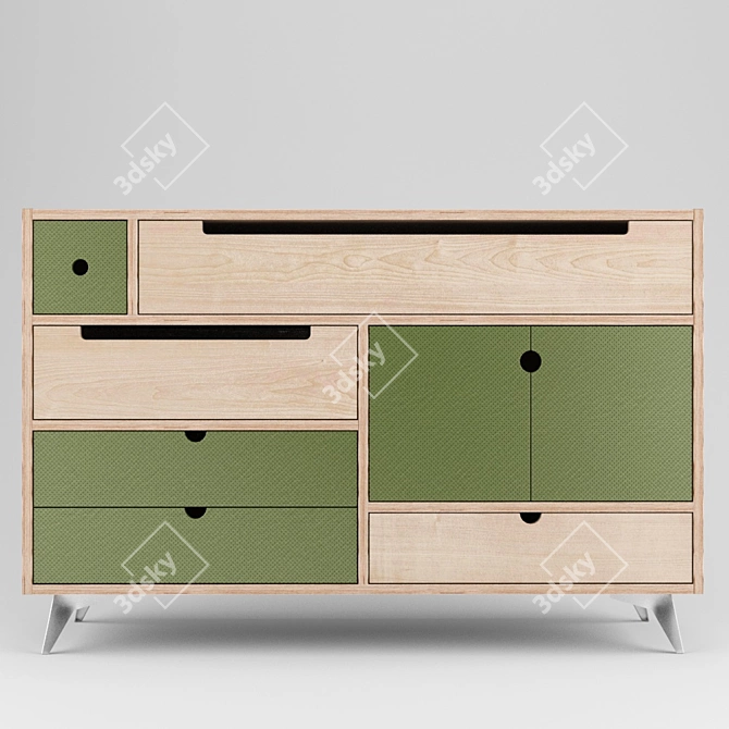 Eco 8-Door Dresser 3D model image 3