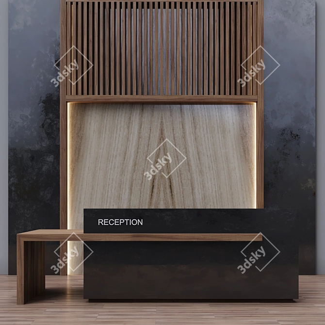 Modern Reception Desk: Sleek Design, Generous Dimensions 3D model image 1