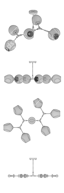 Freya Desi Ceiling Light FR5006CL-06B 3D model image 3