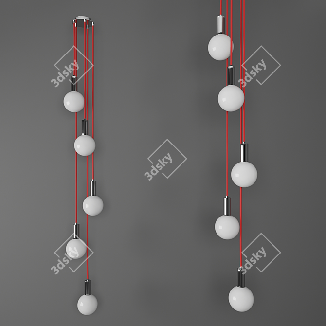 Rhea LED Multi Pendant Light - Elegant and Modern 3D model image 2