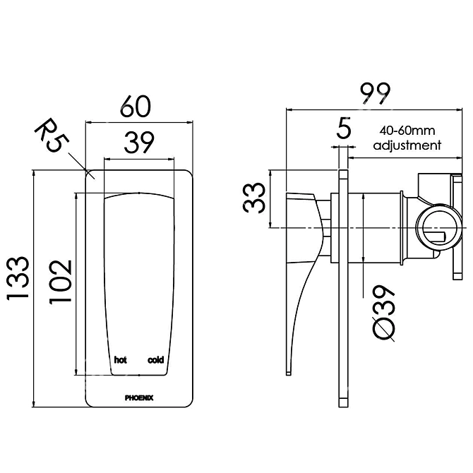 Argo Series AG780: Stylish Shower Wall Mixer 3D model image 3