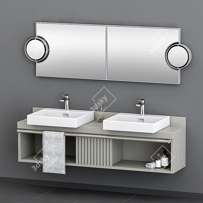 Title: Cielo Polifemo Washbasin with Decor 3D model image 1