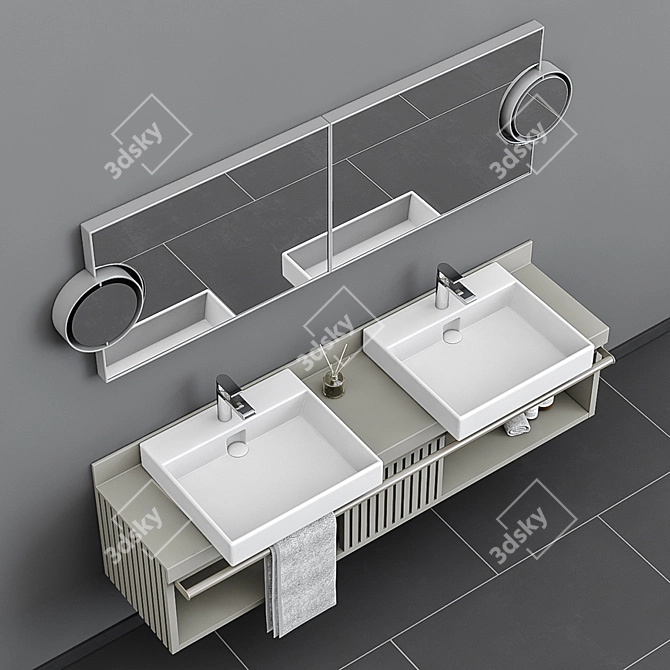 Title: Cielo Polifemo Washbasin with Decor 3D model image 2