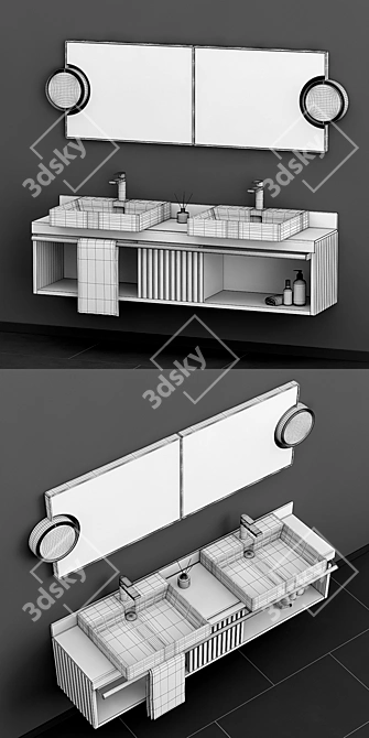 Title: Cielo Polifemo Washbasin with Decor 3D model image 3