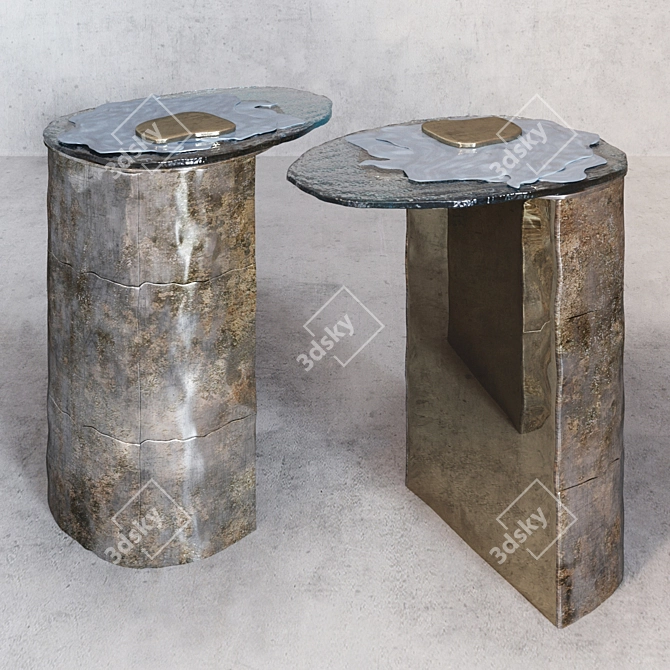  Murano Glass Silvered Brass DC1719 3D model image 1