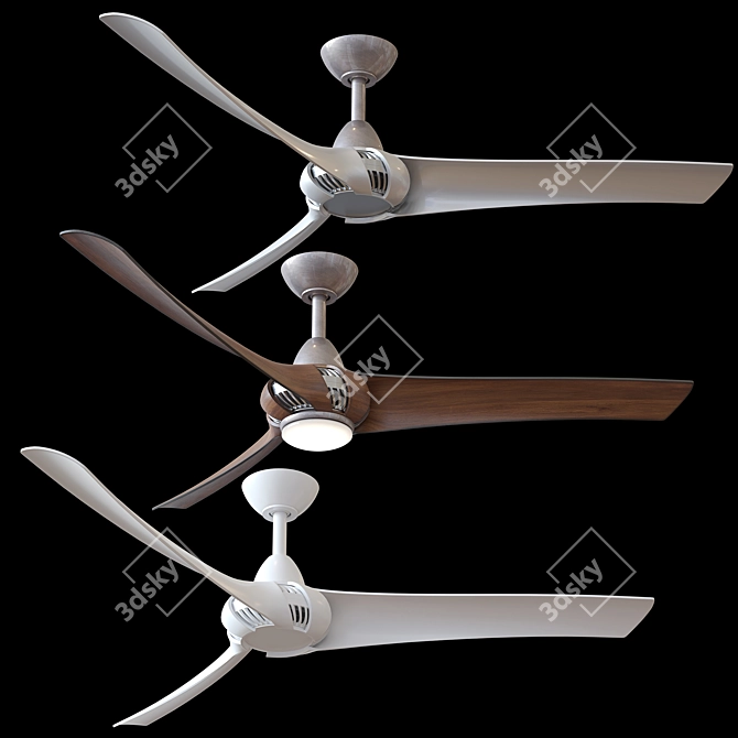 Droid Ceiling Fan: Sleek and Modern 3D model image 1
