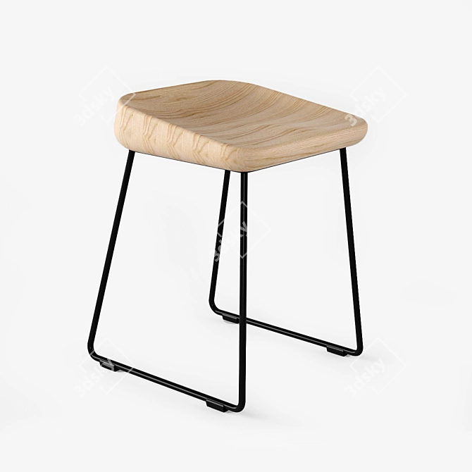 ErgoWave Stool: Comfort in Motion 3D model image 1