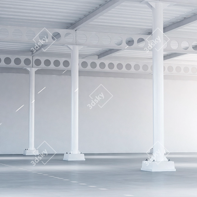 Steel Ceiling Girder System 3D model image 1