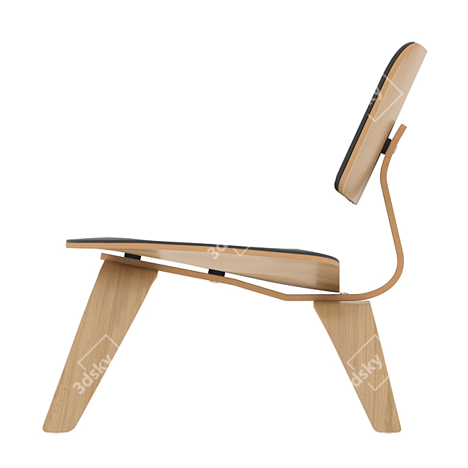Vitra Leather Plywood Chair 3D model image 2