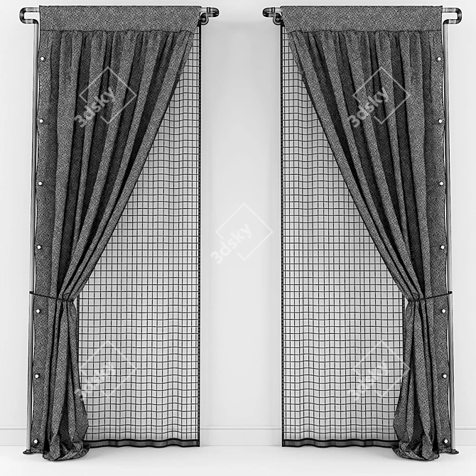 Urban Chic Curtains 3D model image 3