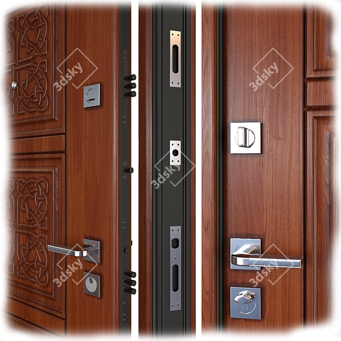 Etna Light SteelGuard: Secure & Stylish Entrance Door 3D model image 2