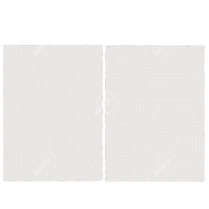 Modern Gray and White Jackson Rug 3D model image 3