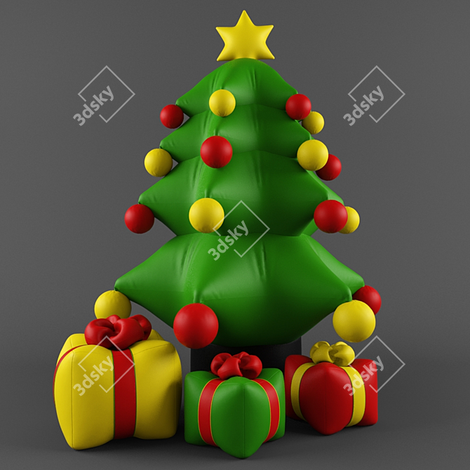 Title: Inflatable New Year Tree | Festive Christmas Decor 3D model image 1