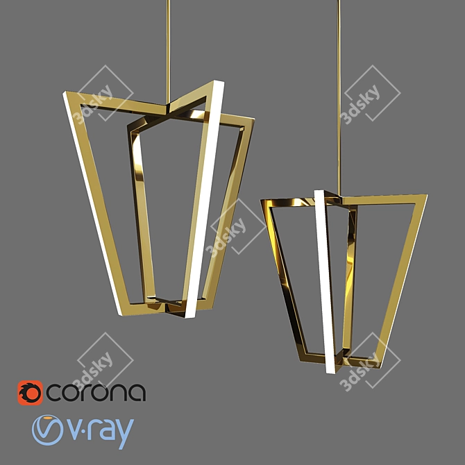 Quadrant Illumination: Quadrix Chandelier 3D model image 1