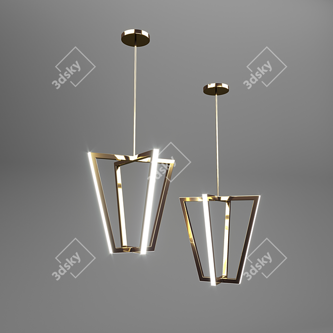 Quadrant Illumination: Quadrix Chandelier 3D model image 2