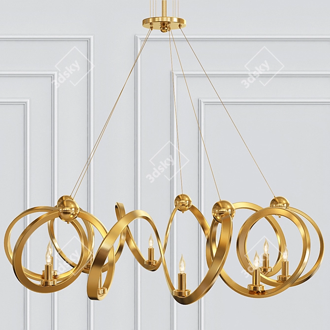 Stunning Steel Ringmaster Chandelier 3D model image 1
