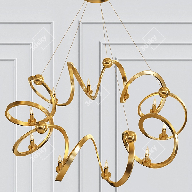 Stunning Steel Ringmaster Chandelier 3D model image 2