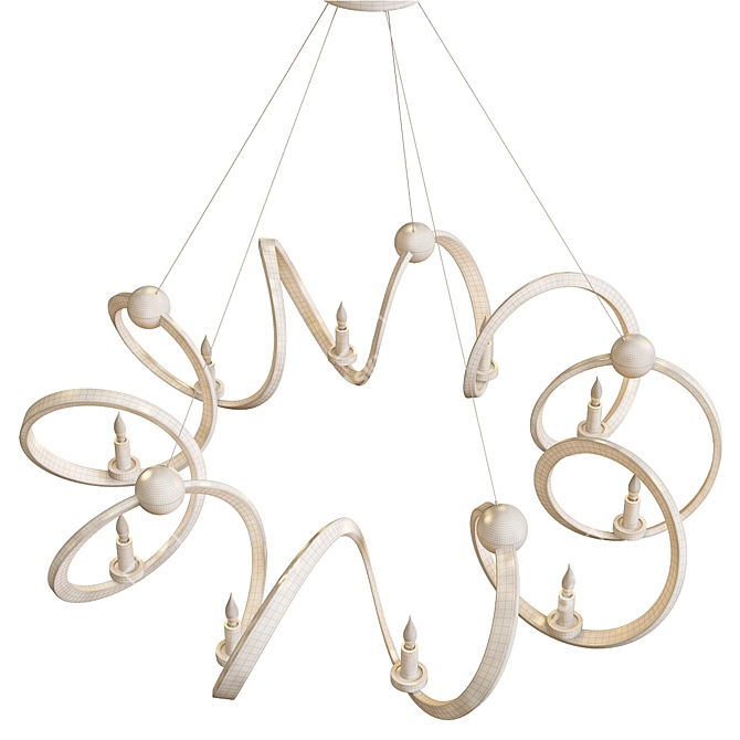 Stunning Steel Ringmaster Chandelier 3D model image 3