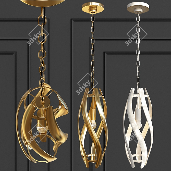 Elegant Trephine Pendant 3D model image 2