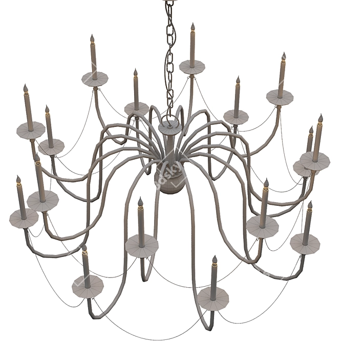 Elegant Digby Mole Black Chandelier 3D model image 3