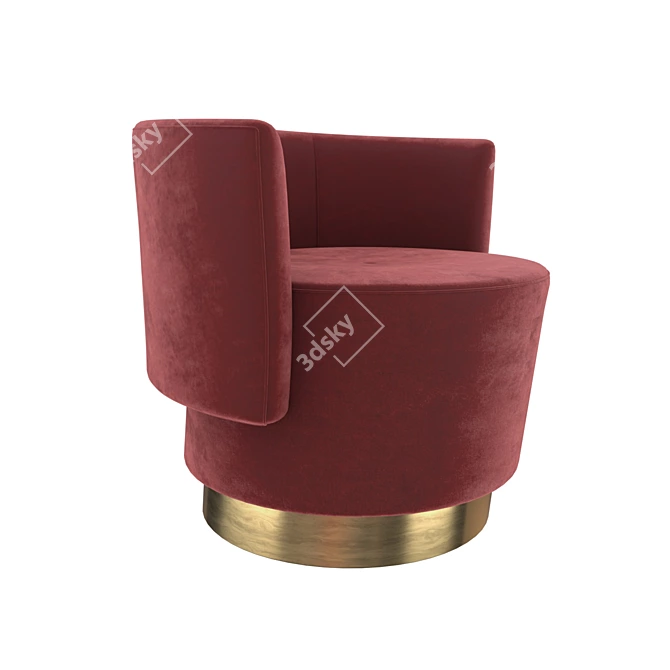 Elegant Anais Armchair by Baxter 3D model image 2