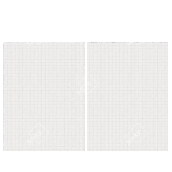 Irtish Navy & Grey Modern Rug 3D model image 3