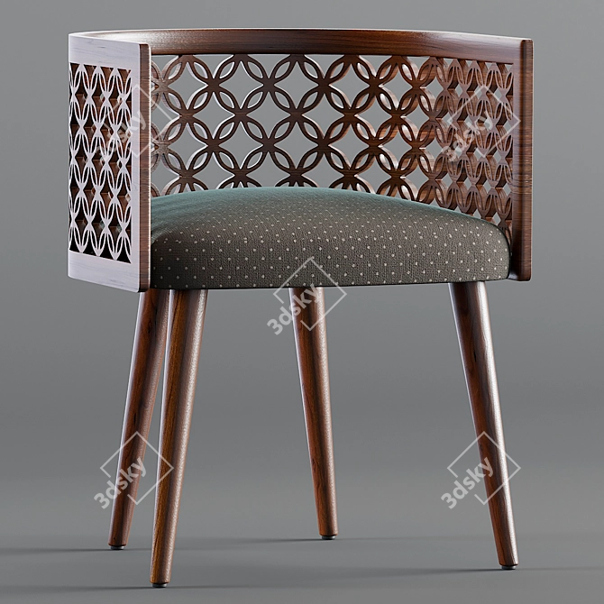 Elegant Arabesque Dining Chair 3D model image 1