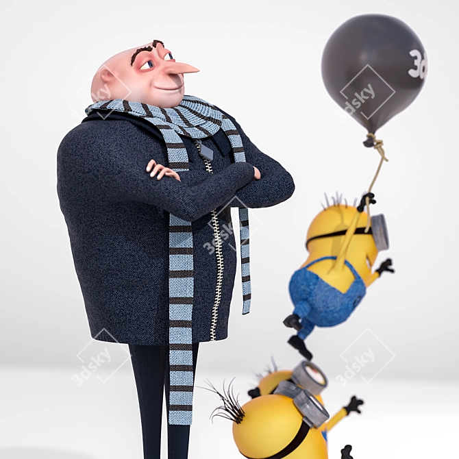 Mischievous Adventures with Gru and Minions 3D model image 2