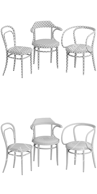 Thonet Upholstered Chairs Collection 3D model image 3