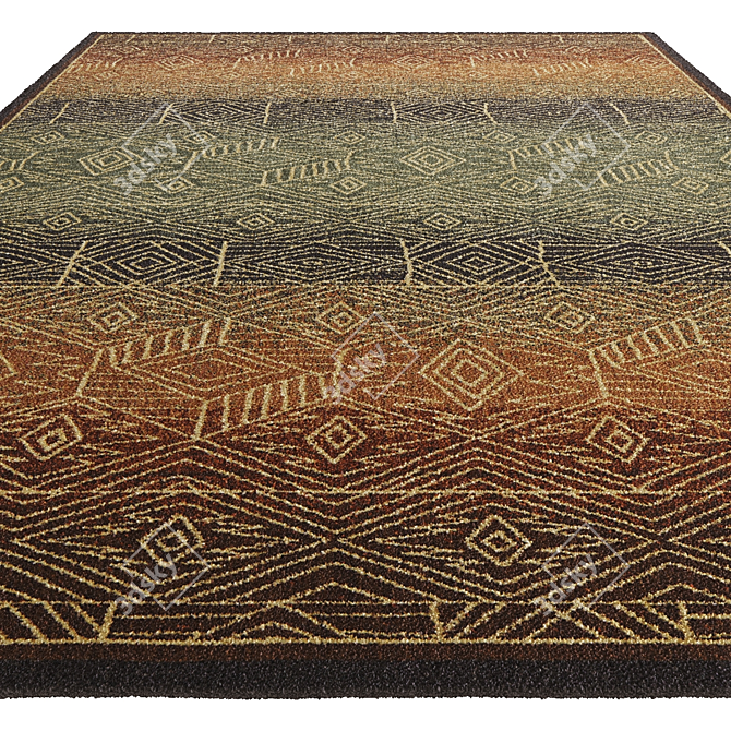 Elegant Nazca Patterned Rug by Temple and Webster 3D model image 2